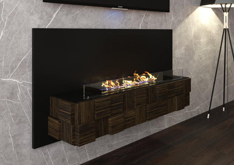 Настенный биокамин в доме