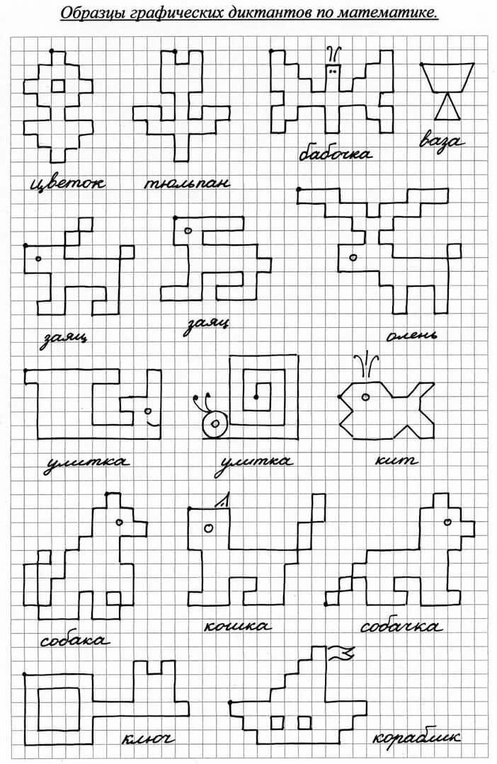 Графические диктанты для 2-го класса