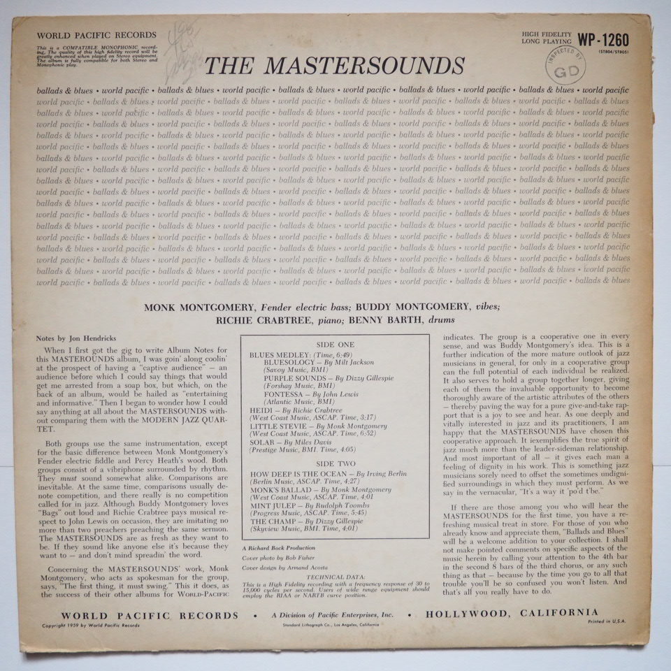 The Mastersounds - Ballads & Blues (World Pacific, 1958)