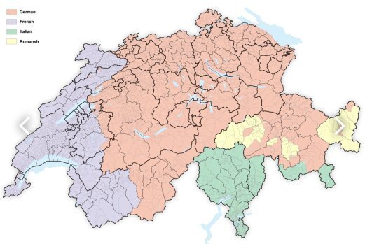Карта разных языков и регионов
