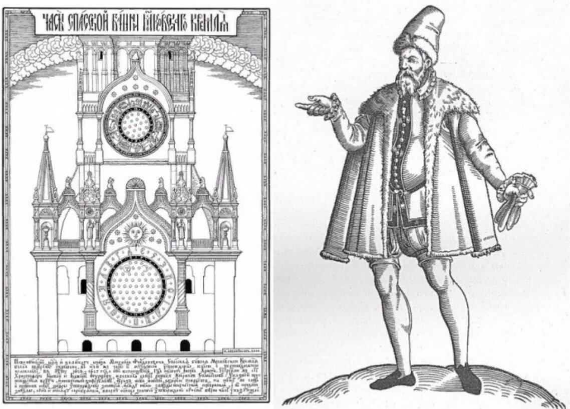 Что относится к достижениям архитектора христофора галовея. Часы на Спасской башне Кремля 17 век. Часы на Спасской башне в 17 веке.