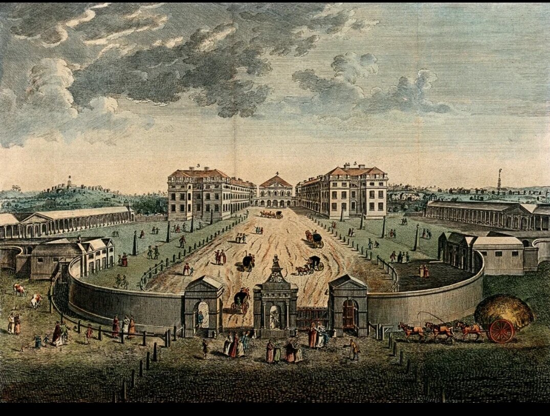 Больница для подкидышей на гравюре 1753 года, Источник: wikiCommons