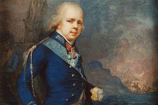 В.Л. Боровиковский. "Портрет великого князя Константина Павловича на фоне сражения при Нови". 1799 г. (здесь и далее изображения из открытых источников) 