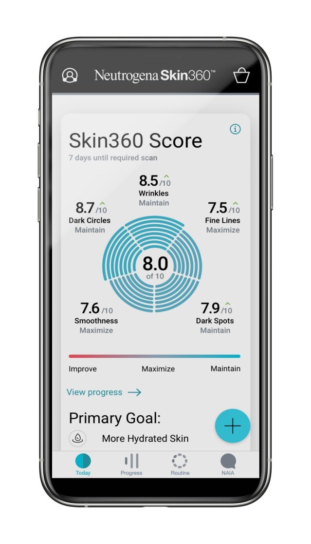 Приложение Skin360 Face Scanner от Neutrogena определяет более двух тысяч черт лица, чтобы рекомендовать различные продукты своим клиентам