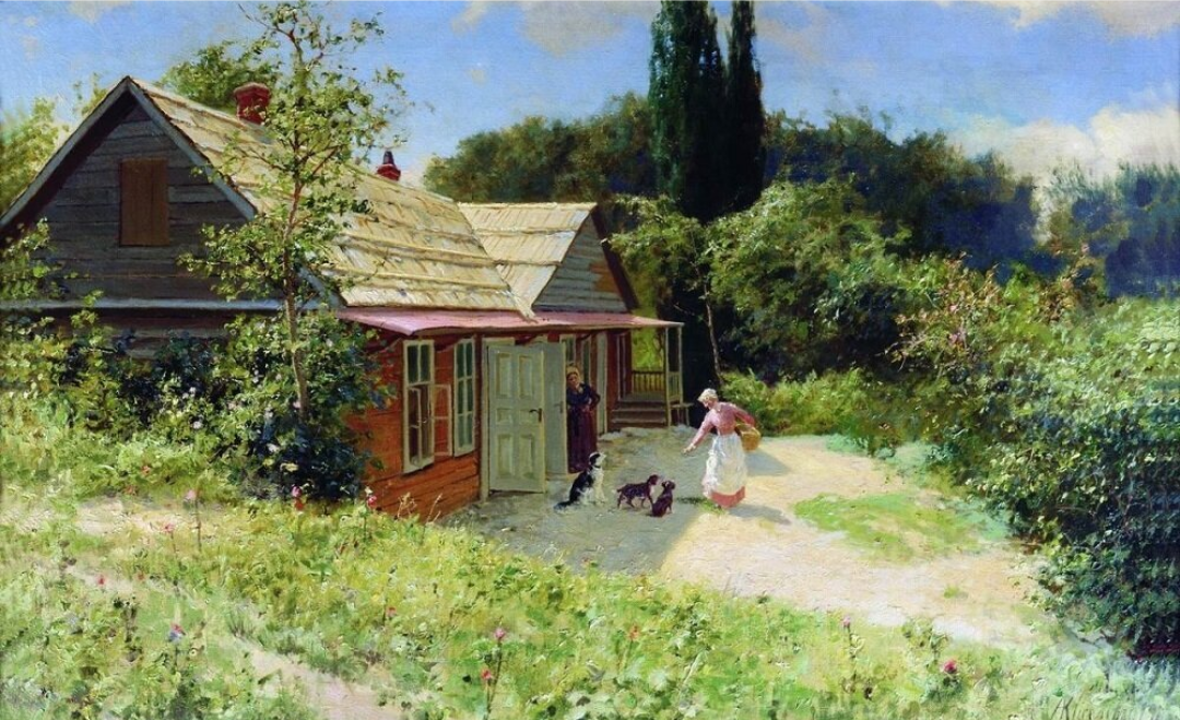 Фотография картины А. А. Киселёва "Дача" (из свободных источников)
