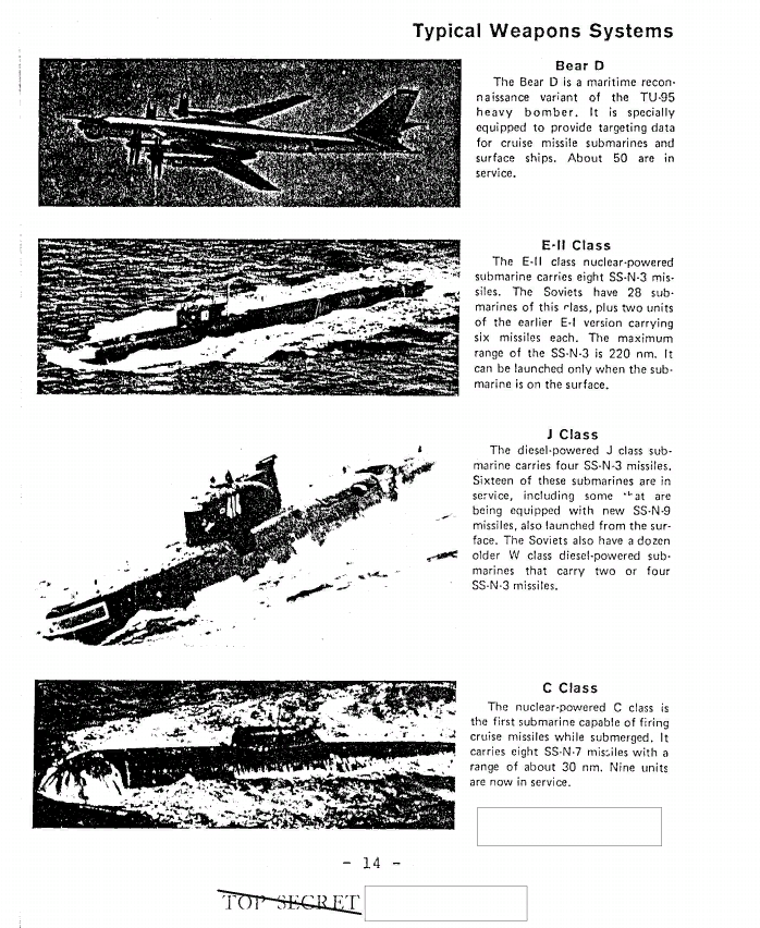 Описание типичной техники, которая могла бороться с авианосцами. Так вот 4 пункт, "C class" это атомные подводные лодки, которые могли стрелять ракетами не всплывая, из подводного положения.  