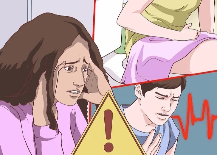 Обратите внимание на тревожность, жар в теле, учащение пульса.