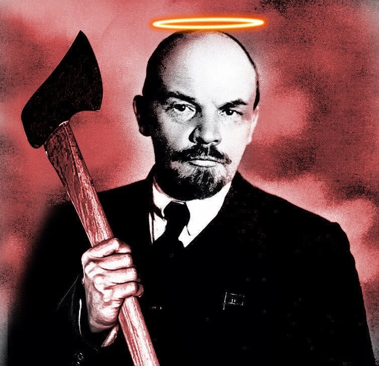 Умер Ленин. Пообсуждали Бог и Дьявол, уда его отправить, в рай или в ад, и решили в ад. Приходит через месяц Дьявол к Богу и говорит:
— Забери Ленина к себе. У меня черти восстание подняли, за адский труд требуют райских условий жизни. У тебя в раю всё хорошо и для продвижения своих идей у него не будет социальных условий.

Бог согласился. Через месяц снова приходит Дьявол к Богу и спрашивает:
— Ну что, Бог, и как у тебя Ленин поживает?
Тот отвечает: во во-первых, не бог , а товарищ бог, во-вторых  бога нет ,а в-третьих я на партсобрание опаздываю . 