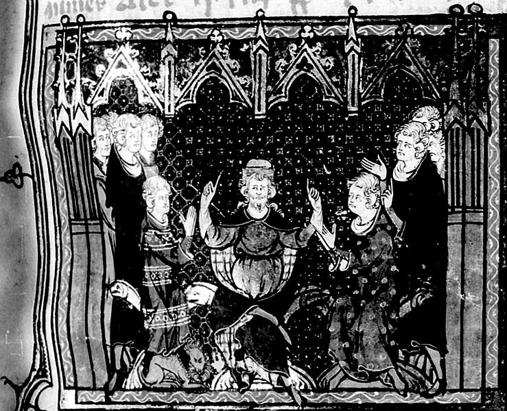 Карл Мартелл делит королевство между Пипином и Карломаном. Источник: wikimedia.org