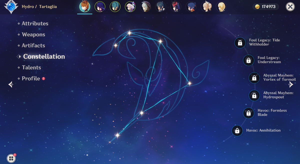 Созвездия  на Тарталью