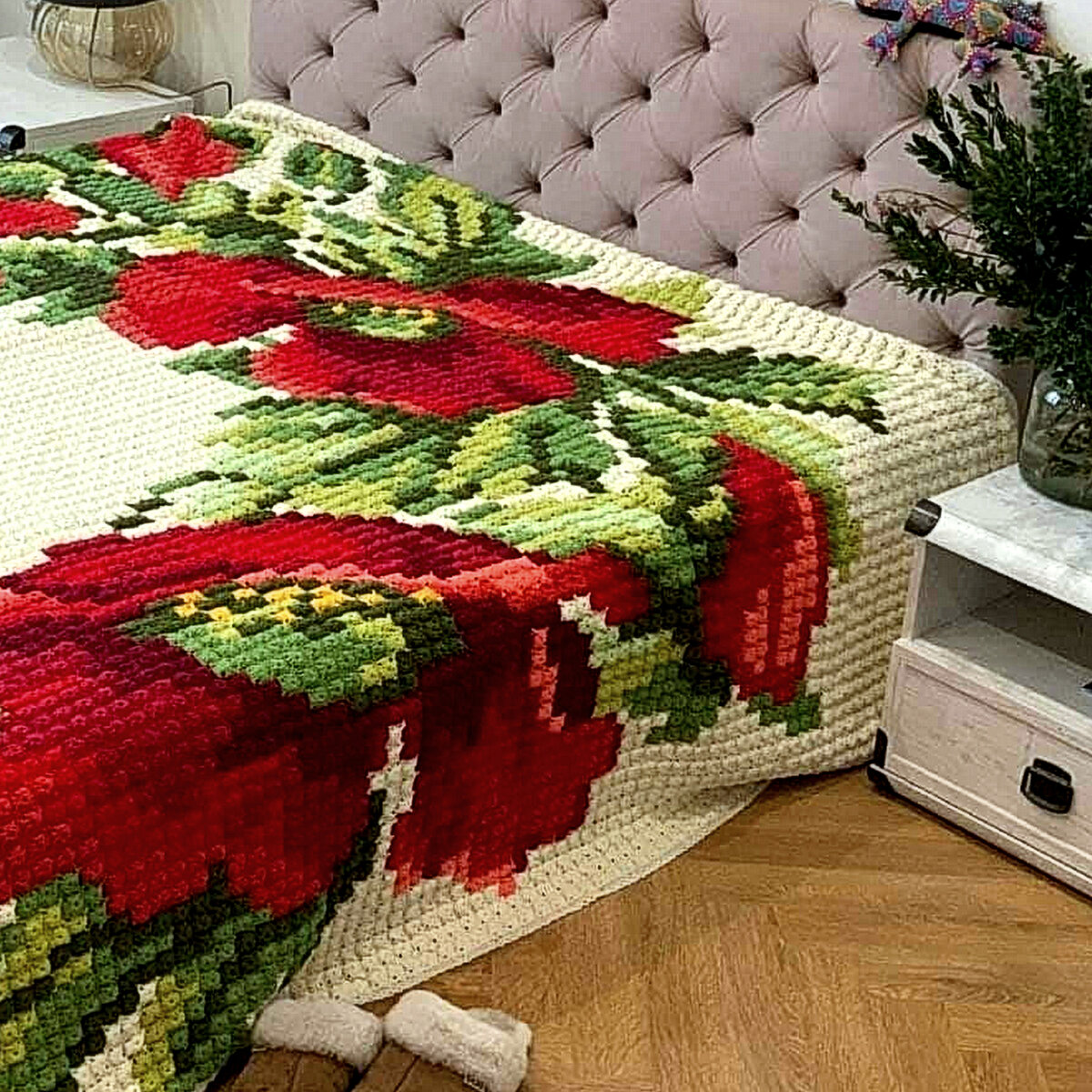 Пиксельное вязание крючком пледы