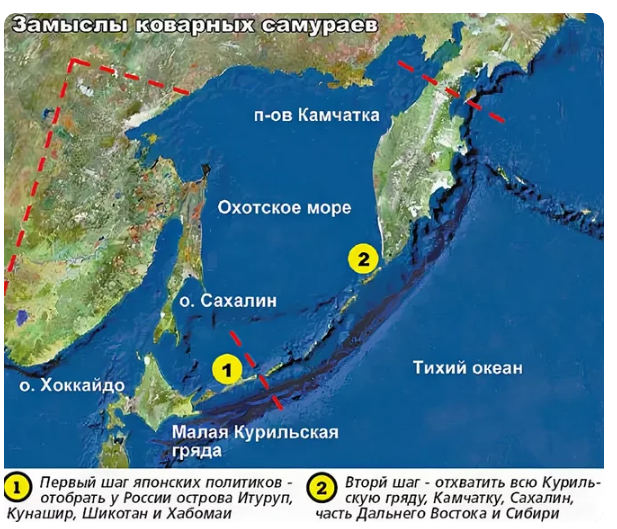 Курильские острова на карте мира