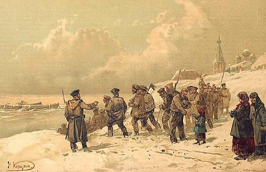 Иллюстрация к "Запискам из мертвого дома". Художник Николай Каразин (1893).