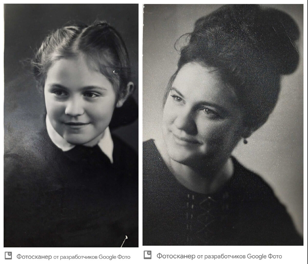 Фотография моей родственницы в детстве и в юности