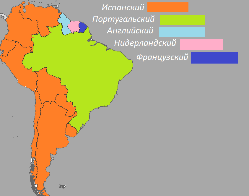 Карта языков южной америки