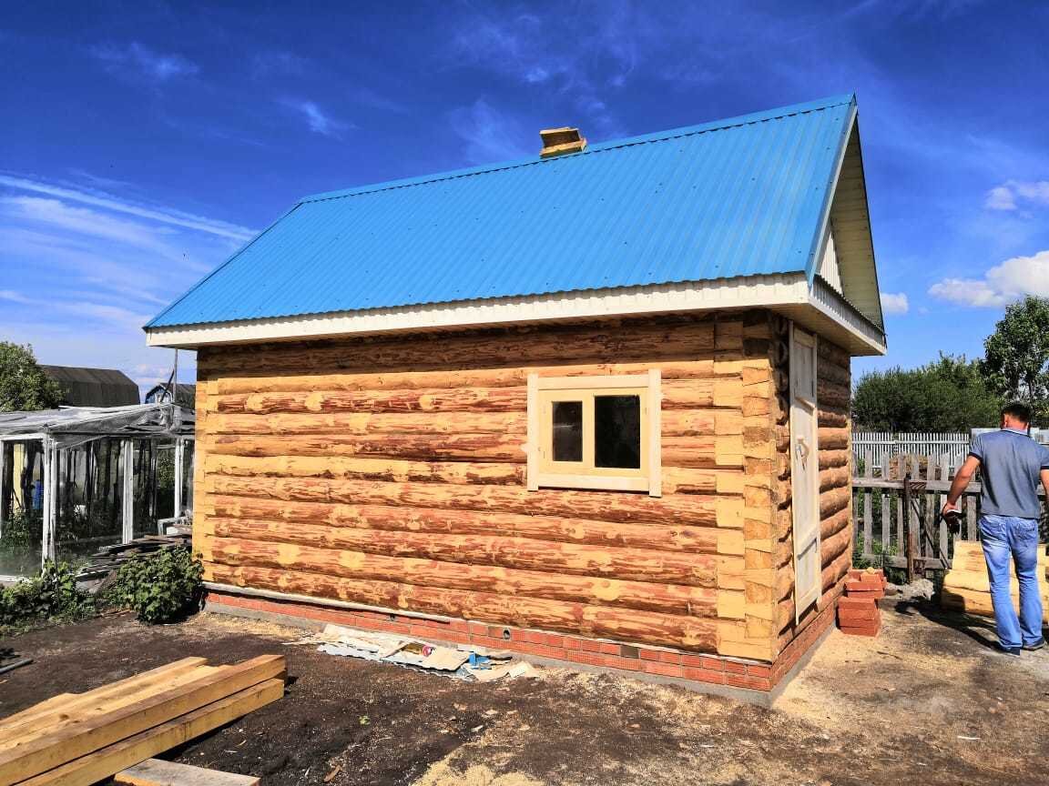 баня 3*5 пятистенок в лапу, брёвна под скобель