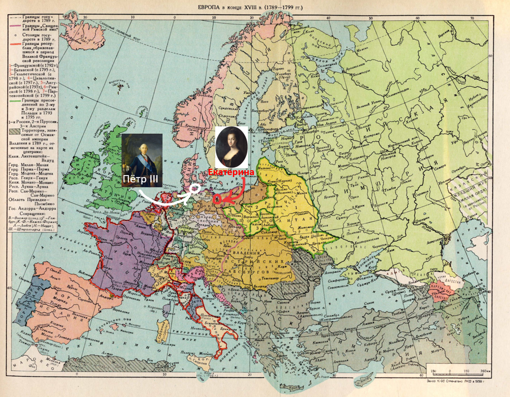 Карта россии и европы в 18 веке