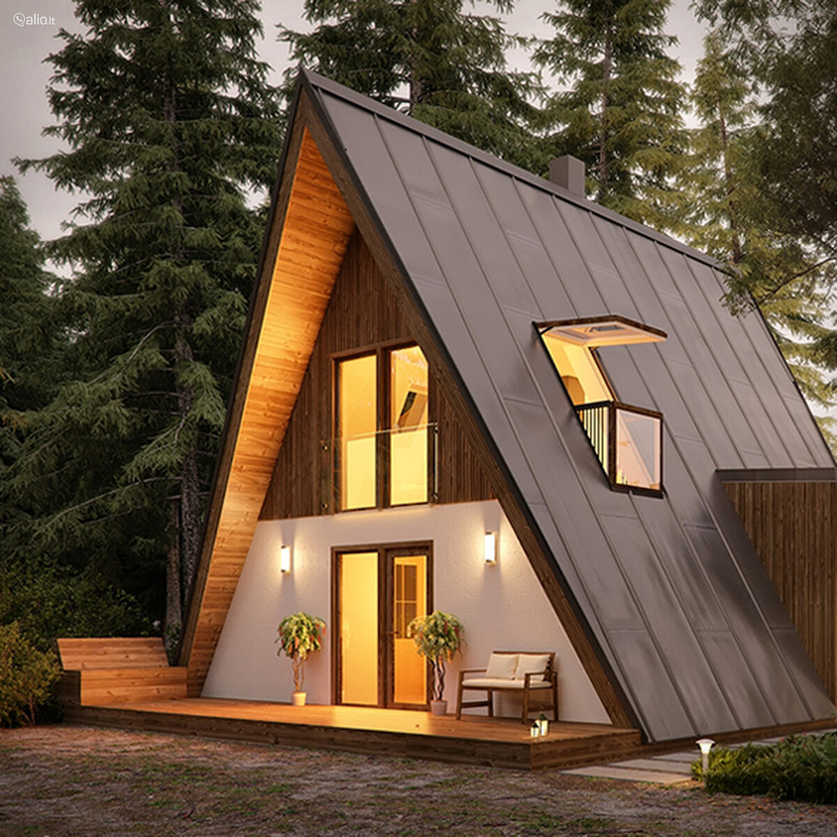 Дом-шалаш по-новому или что такое A-frame house | Дома из клееного бруса |  Дзен