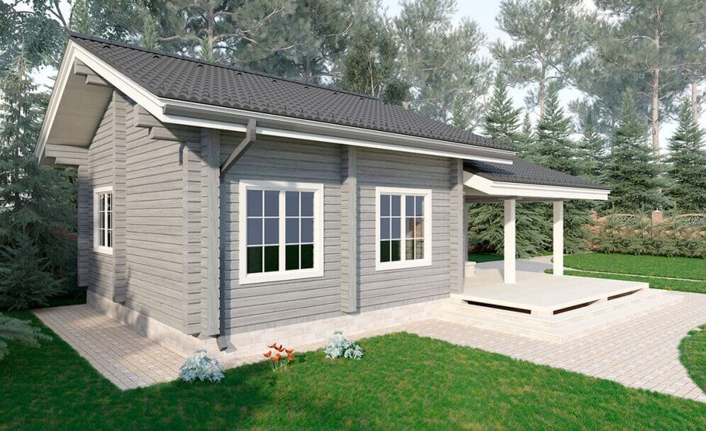 Проект бани из бруса B-57 Restyling от "Экохоум"   