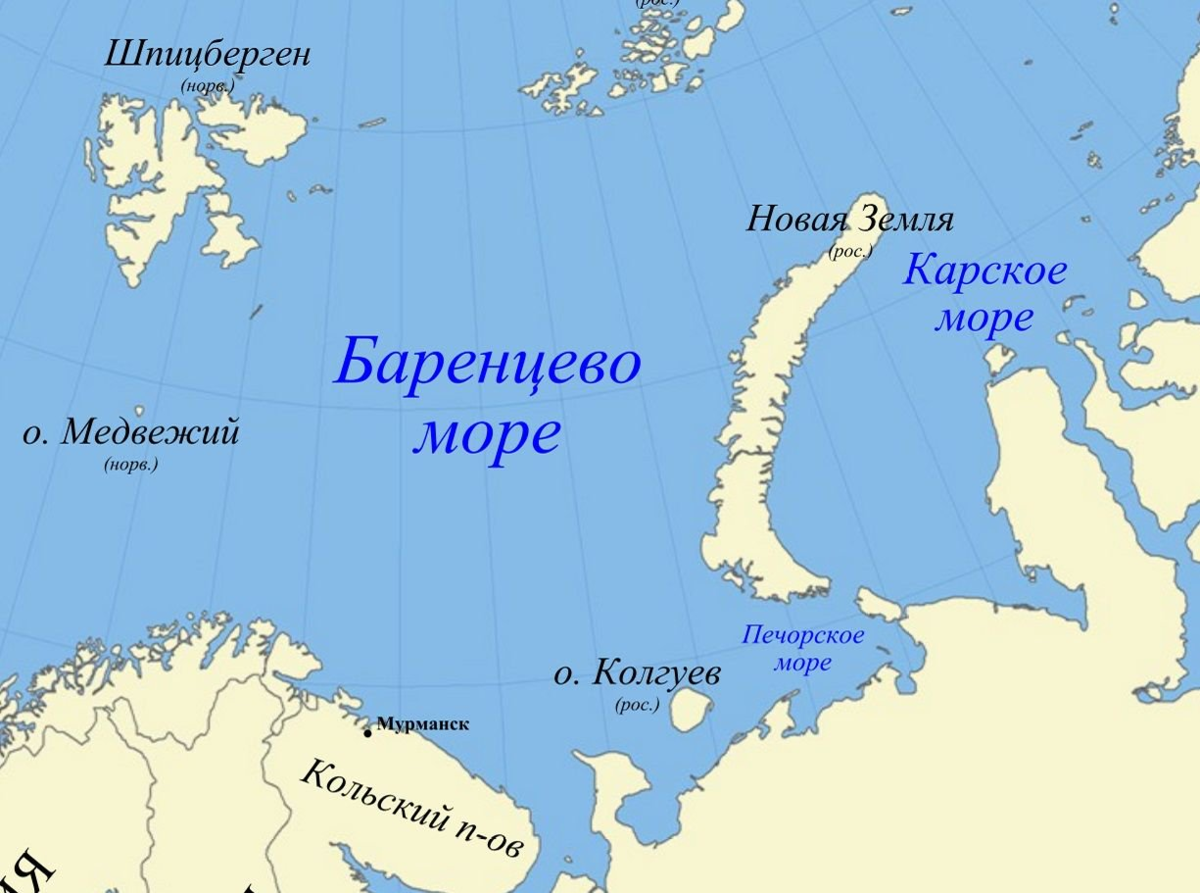 Какой географический объект носил название. Остров Медвежий Баренцево море. Остров Колгуев Баренцево море. Остров Медвежий Баренцево море на карте. Расположение Баренцева моря на карте.