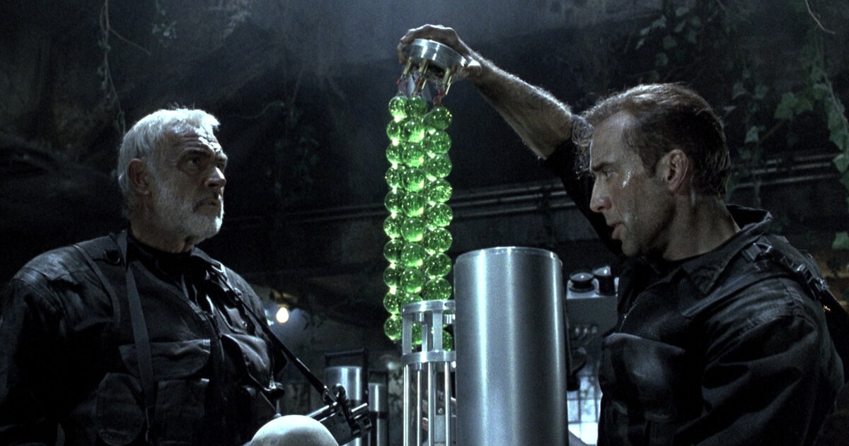 Кадры из фильма "Скала" 1996 год.