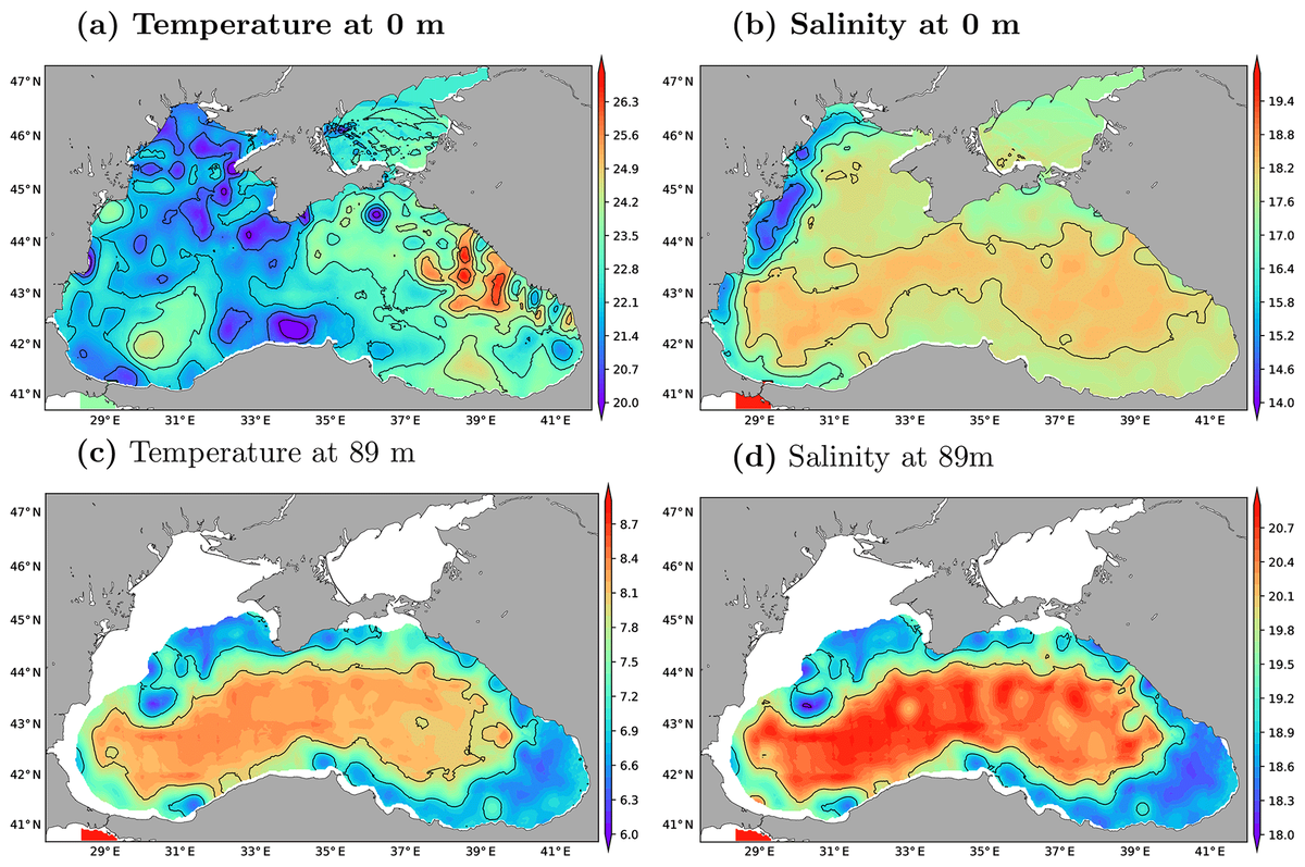 Температура черного моря прогноз. Карта солености черного моря. Карта температуры черного моря. Среднегодовая соленость. Температура в мире.