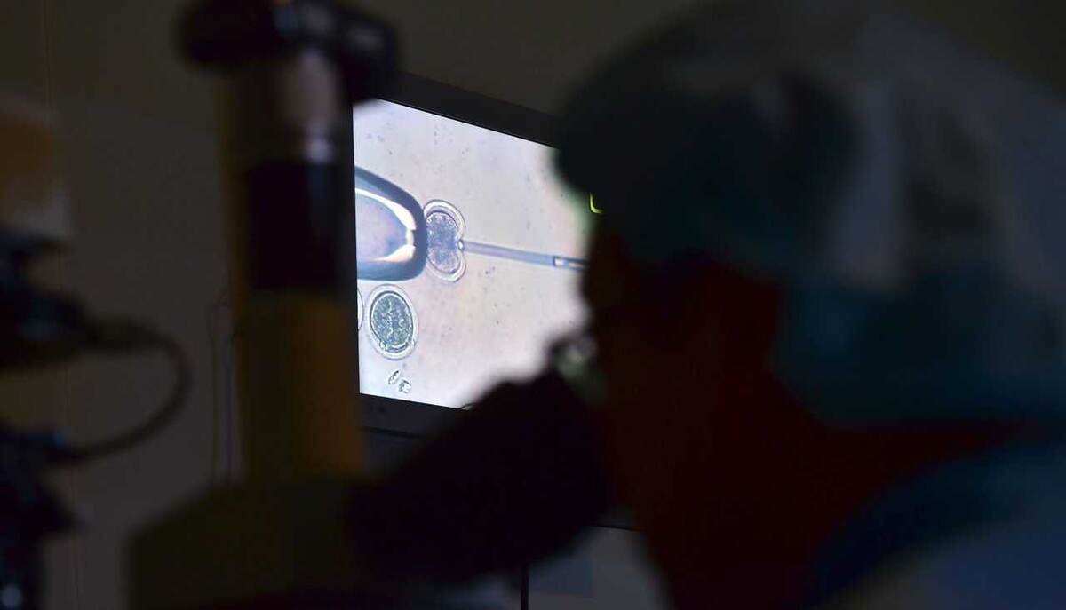 Южнокорейский ученый удаляет ядро из донорской яйцеклетки в исследовательском центре Sooam Biotech. Сеул, 29 июня 2016 года