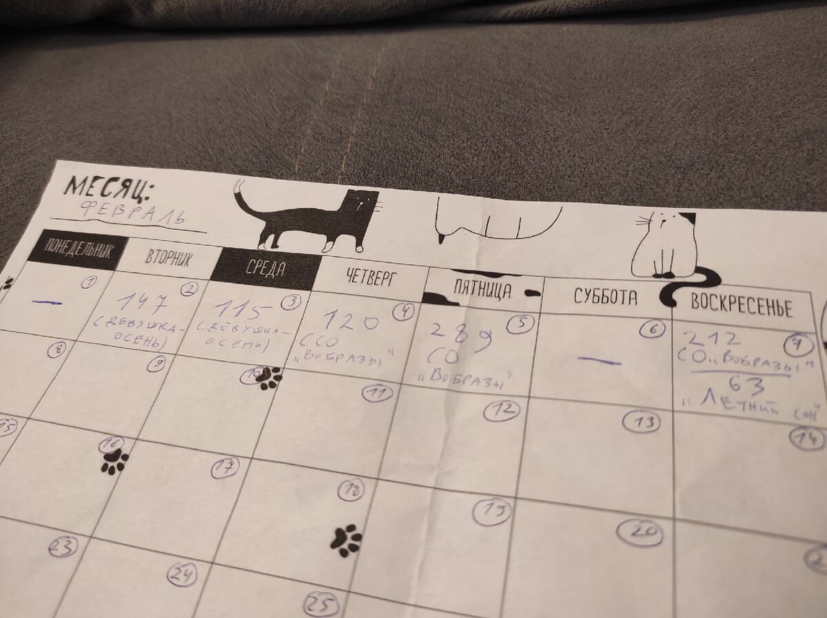 Считаю крестики за первую неделю.