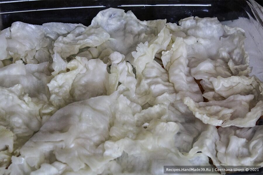 Как приготовить запеканку "Ленивые голубцы" - слой 1 - капуста