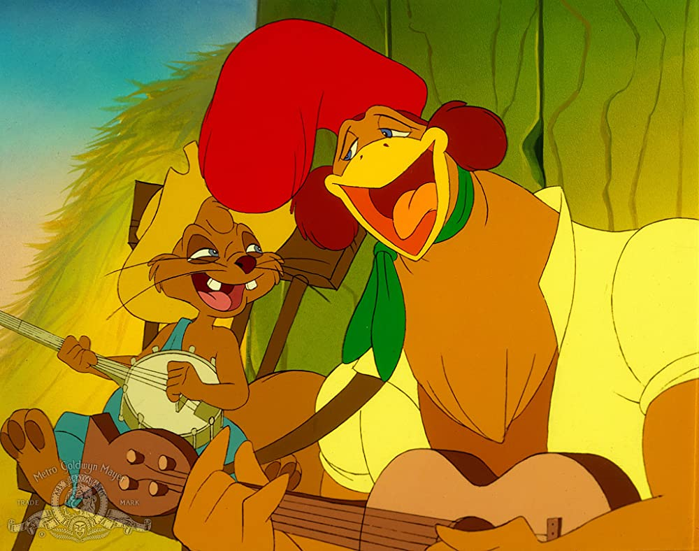 Кадр из фильма Rock-A-Doodle. Режиссеры: Дон Блут, Гари Голдман, Дэн Кюнстер. Оператор: Роберт Пейнтер. Художники: Дэвид Гетц, Дон Мур, Маив Патерсон. Производство: Goldcrest Films International, Sullivan Bluth Studios  