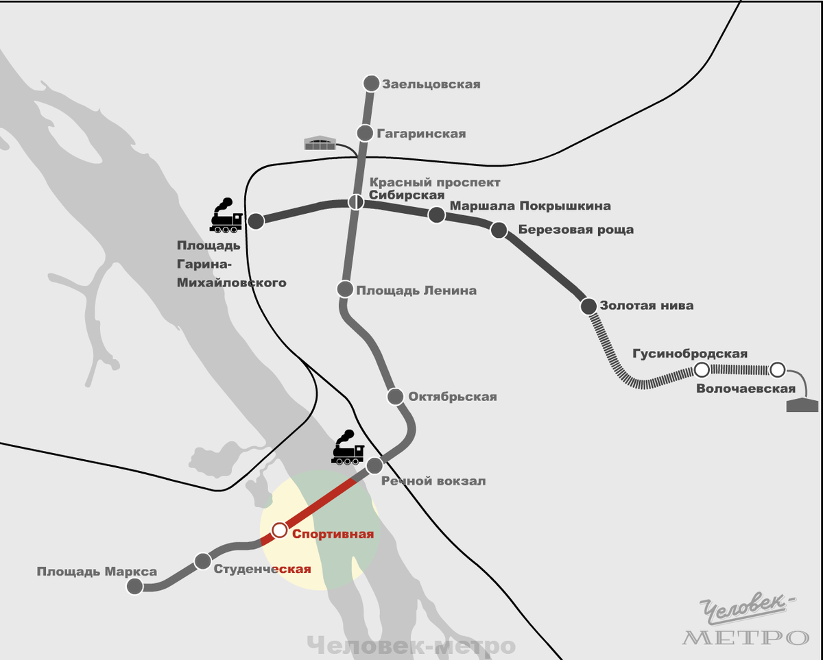 Схема линий новосибирского метрополитена