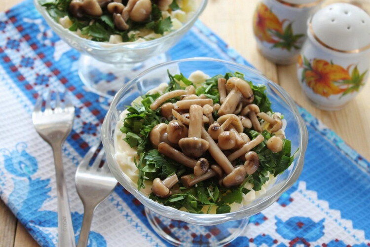 Чудесное грибное лукошко — самый вкусный салат с опятами