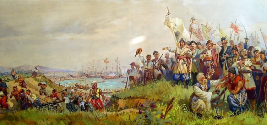 Высадка черноморских (запорожских) казаков на берегах Тамани