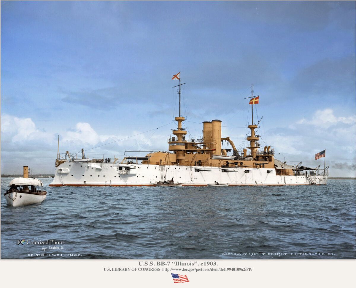 Эскадренный броненосец "Иллинойс".