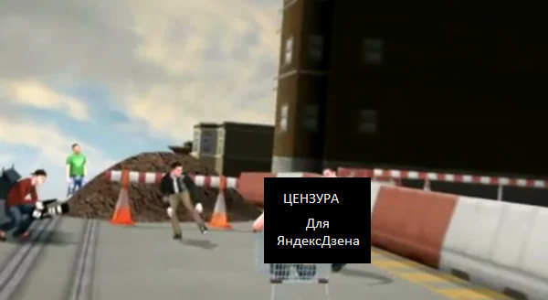 Скриншот из заставки игры Jackass: The Game сделанный в эмуляторе