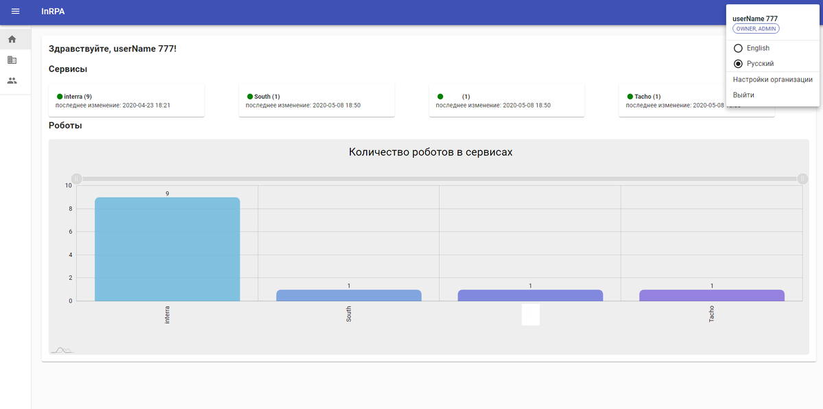 Кабинет InRPA