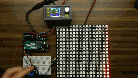 Эффект Cylon из примеров библиотеки FastLed