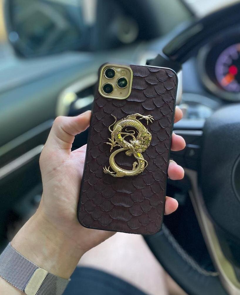 Статусный чехол ручной работы с золотым драконом для iPhone 11 Pro