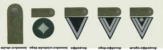 Звания рядового состава. Изображение в свободном доступе.