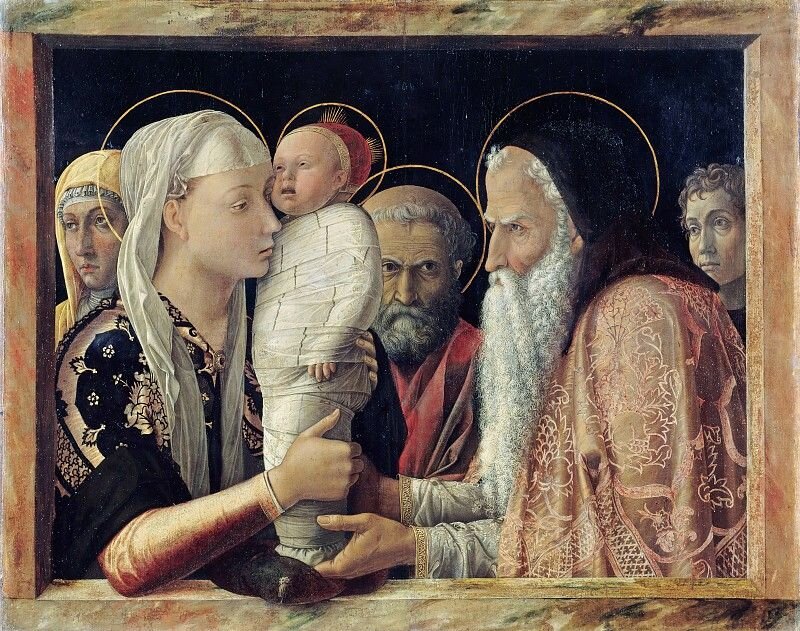 Андреа Мантенья "Сретение", 1460. Берлинская картинная галерея, Германия.