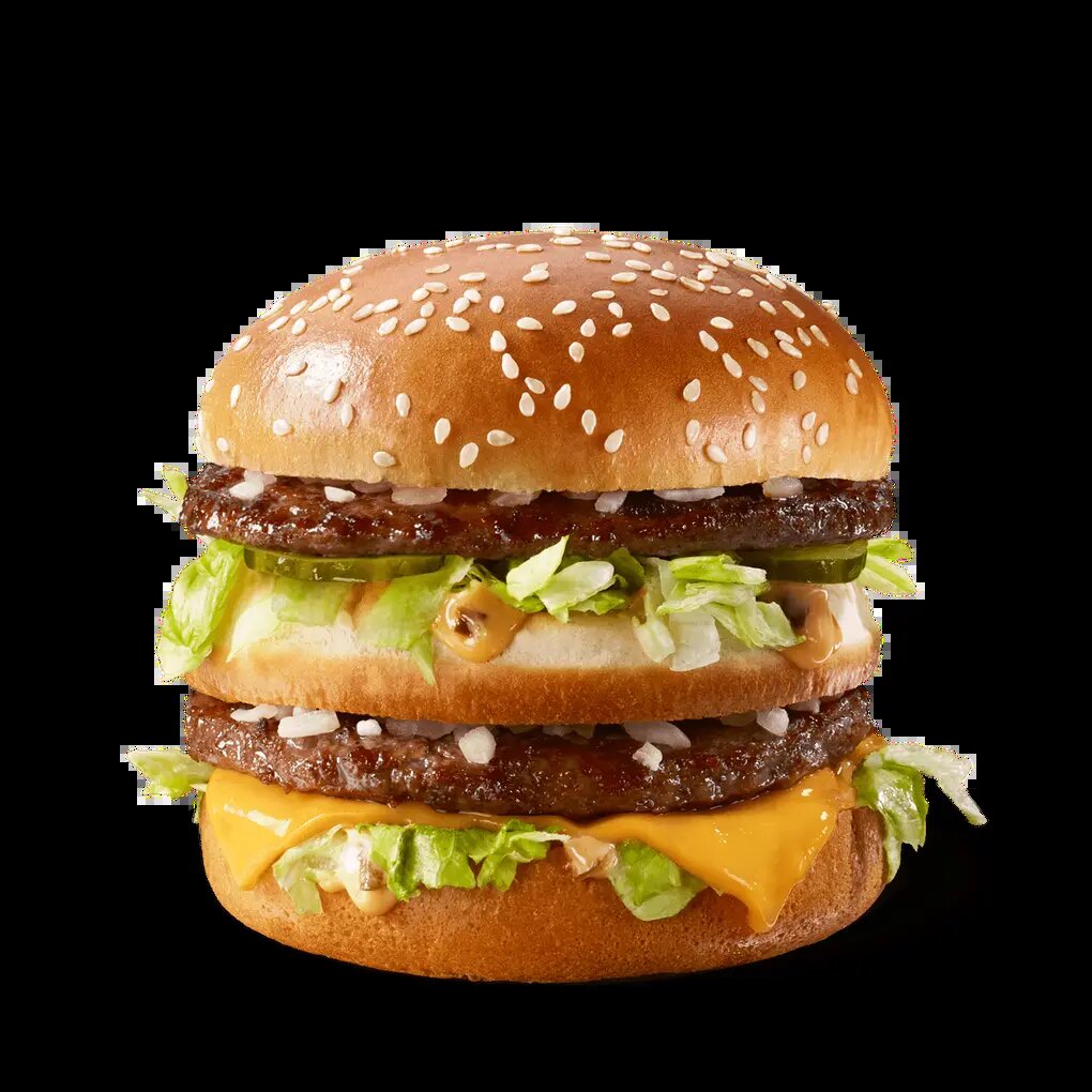 Новый Биг Мак: более румяная булочка, котлета с луком (лук добавляют сразу)