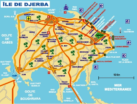 Где находится остров джерба Карты Туниса. Карта острова Джерба.