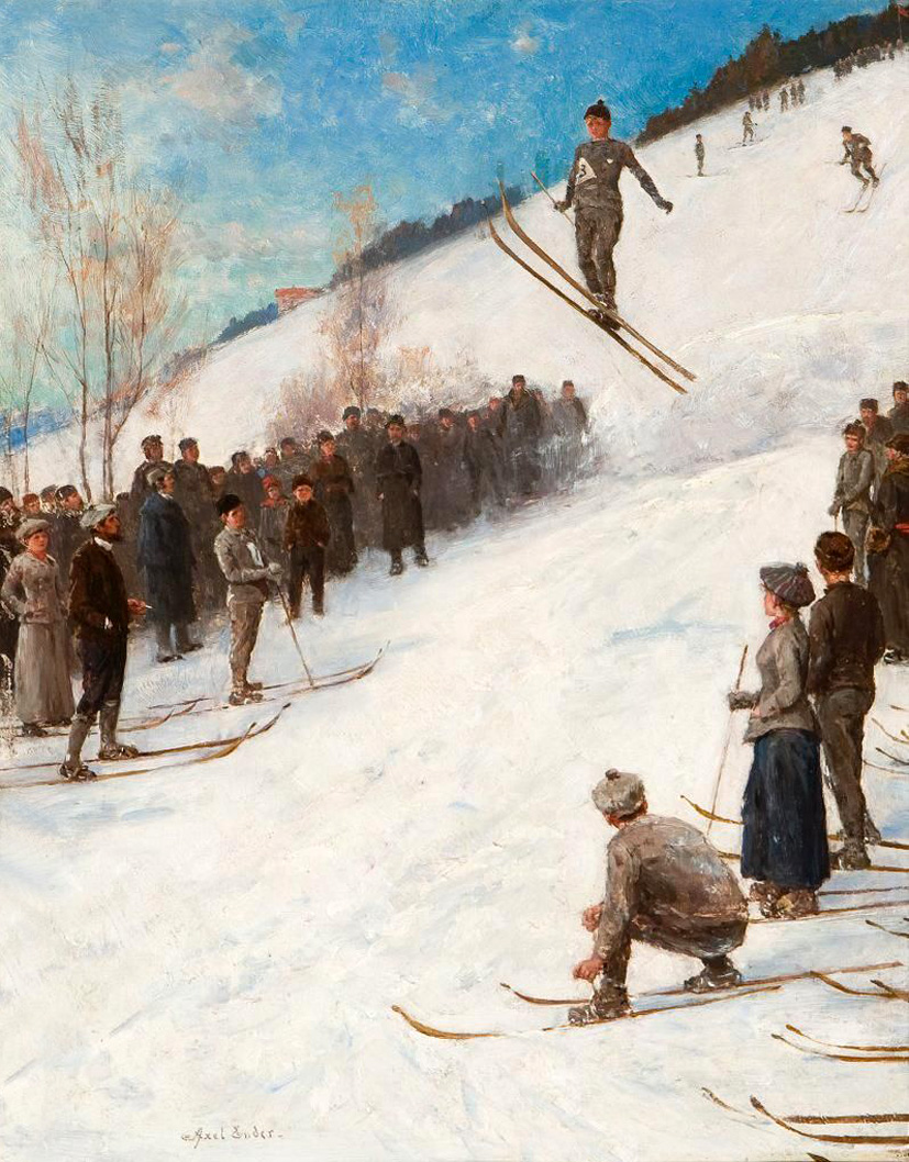 Аксель Эндгер "Зимние забавы: Фьелькенбаккен" , 1895, Коллекция картин Лиллехаммера