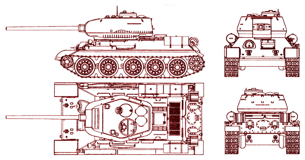 Чертеж Т-34