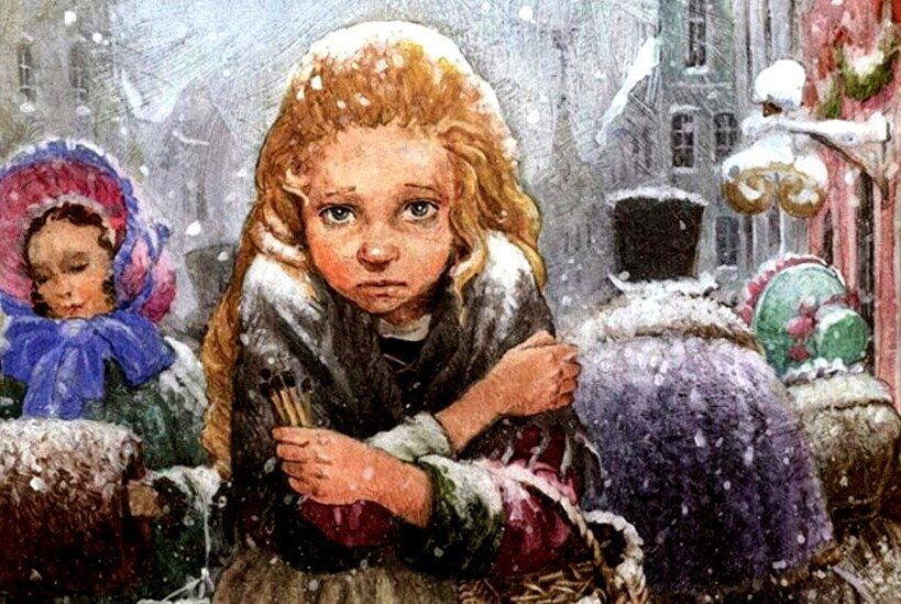 Иллюстрация к произведению «Девочка со спичками»