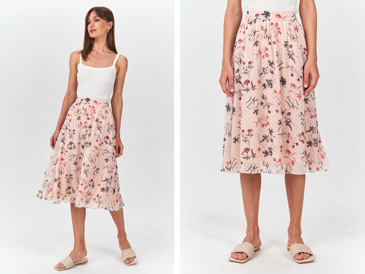 Шифоновая юбка А-силуэта EMKA, арт. 12227154