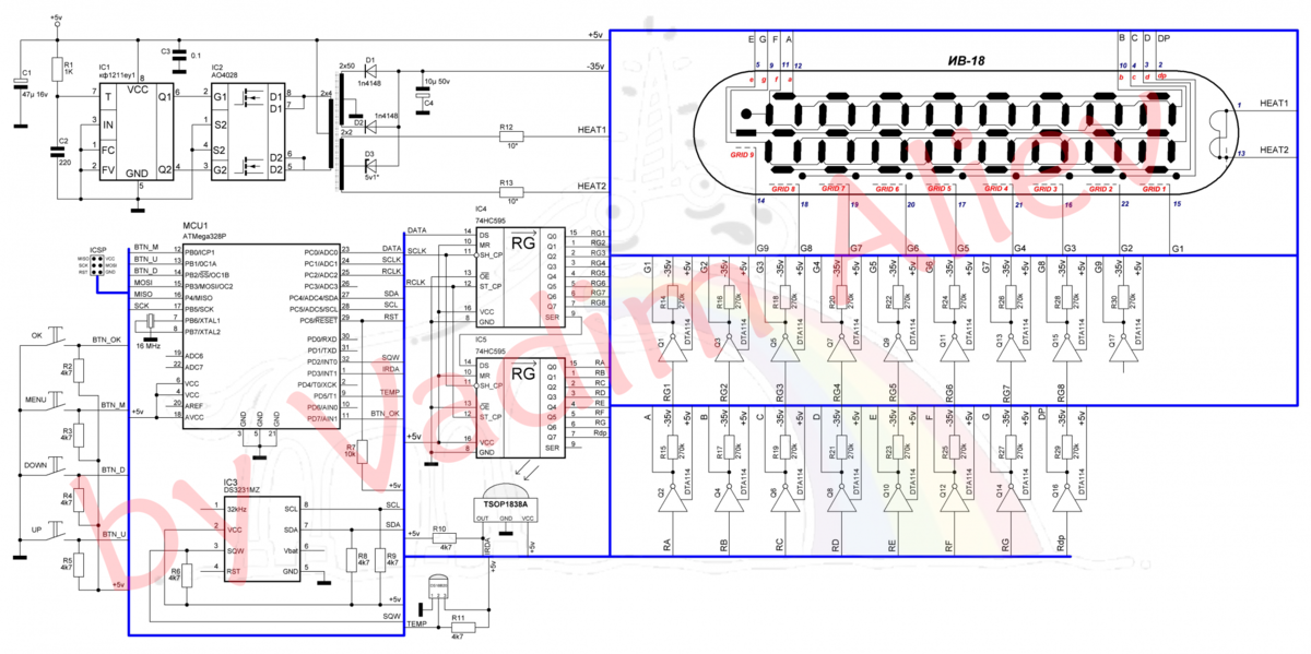 Правильные часы на ИВ-18 | Паяльник | Дзен