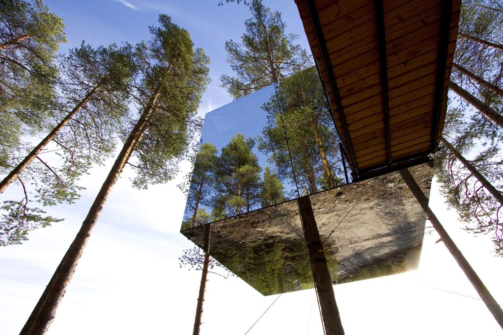 Отель Tree Hotel Швеция Харадс. Гостиница на дереве, Швеция (Treehotel). Tree Hotel Швеция Харадс зеркальный куб. Отель Treehotel в Швеции.