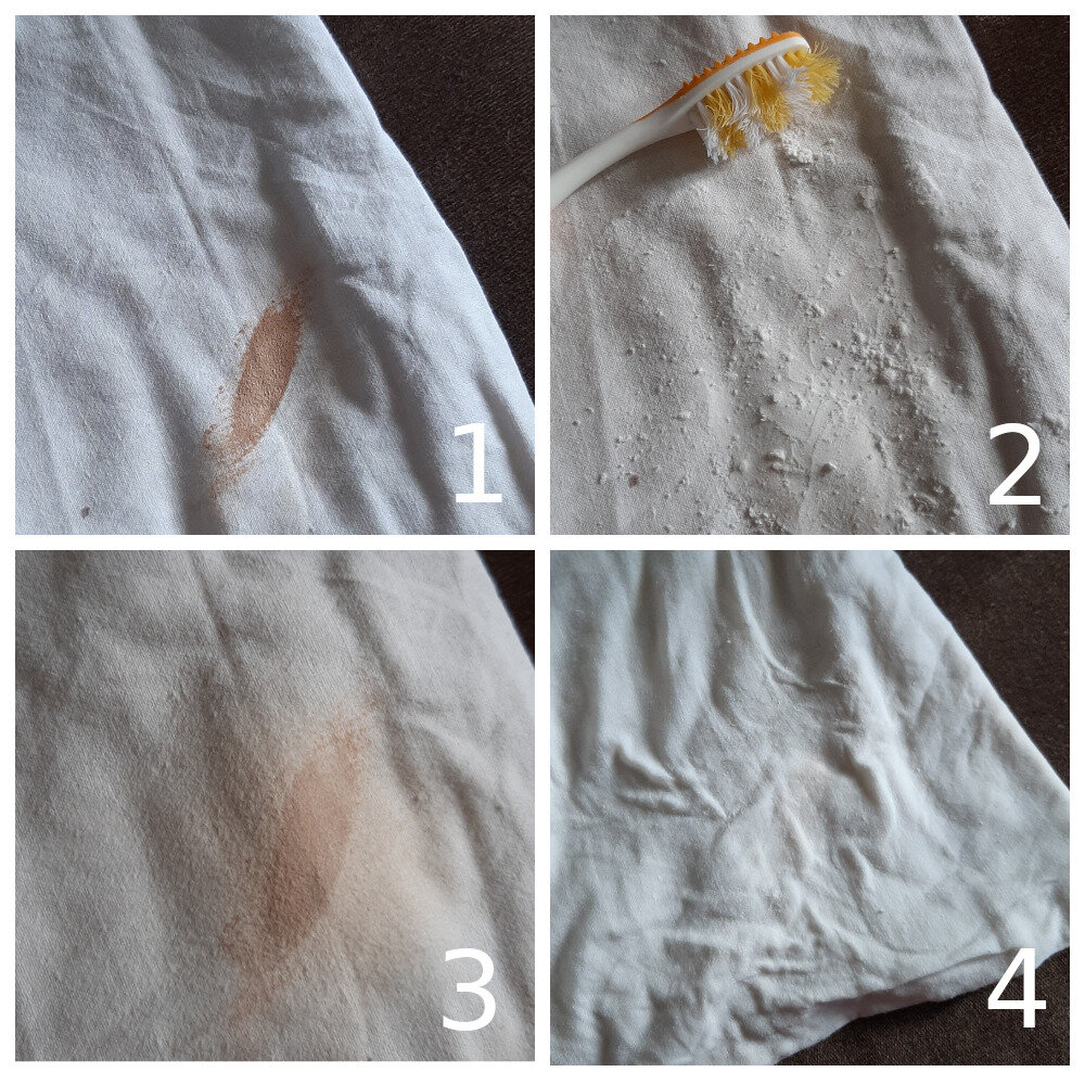 Убираем пятно крахмалом