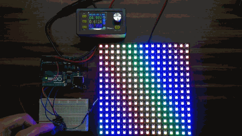 Эффект XYMatrix из примеров библиотеки FastLed